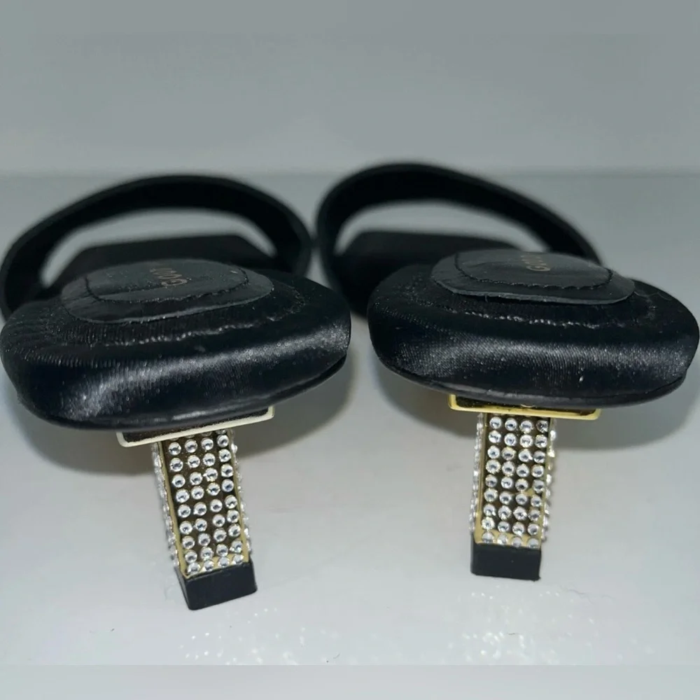 Good American NWOB Kickstand Slide Sandal‎ Mules Black Womens Size 6.5 GA117K-X